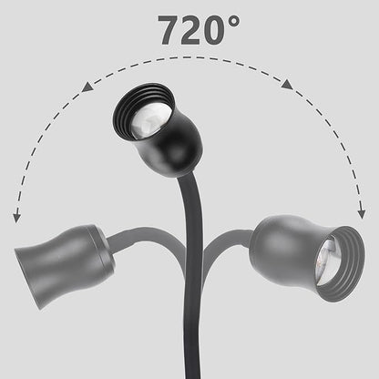 Aquarium Focus Light for Open Fish Tank Indoor LED Light Big Clip Lamp Adjustable Focus (White-Blue with Timer)