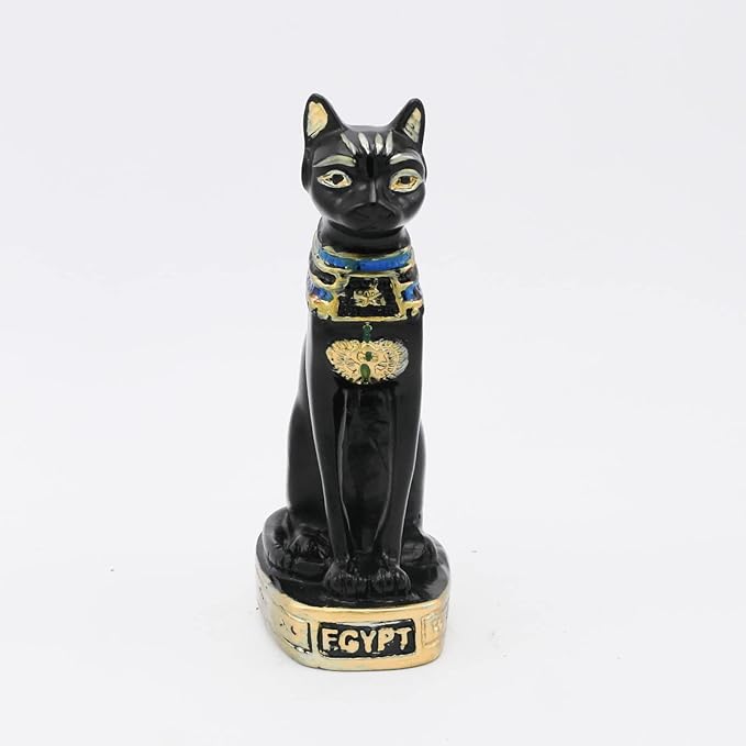Egyptian Cat Bastet Fish Tank Decorations Aquarium Ancient Egypt Décor Sculpture Figurine Statue Reptile Turtle Lizard Spider Tanks Terrarium Ornament Black