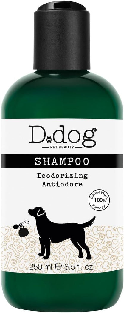 D-Dog Pet Shampoo Deodorizing - Eliminates Bad Odor - Deodorant Shampoo - Hypoallergenic and Alcohol Free - Deeply Cleanses Hair of Impurities - Protects Skin and Coat - 8.5 Oz