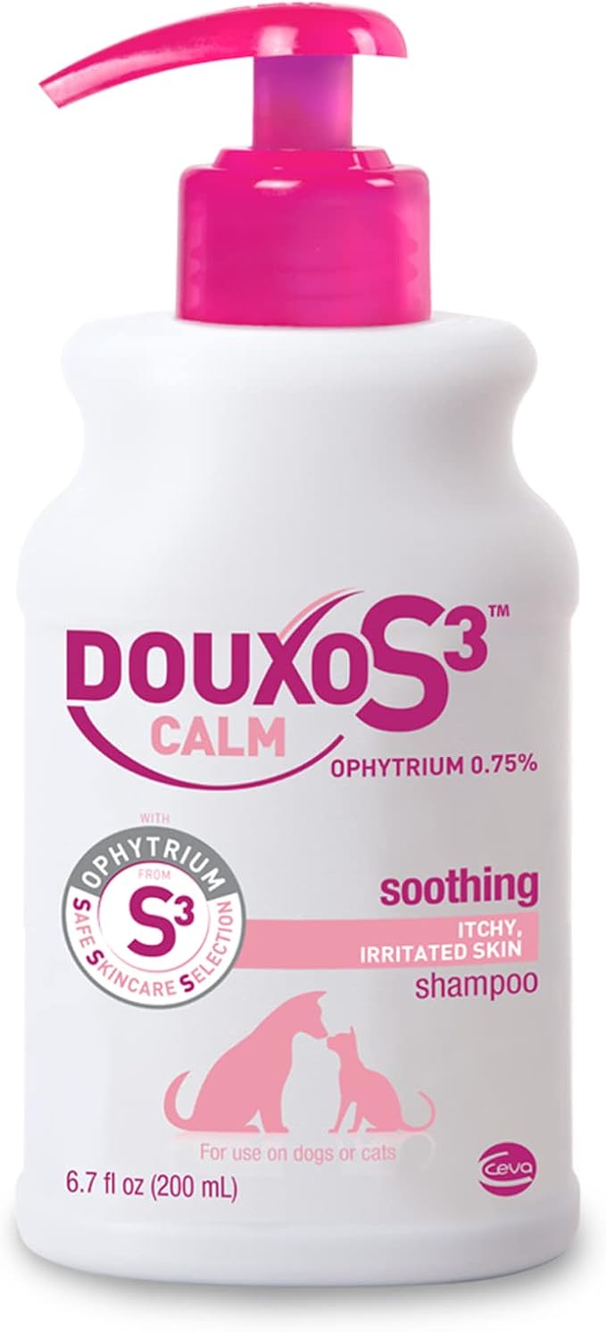 Douxo S3 Calm Shampoo, Contains 0.75% Ophytrium, Soothing, For Itchy, Irritated or Allergic Skin, For Dogs and Cats, 6.7 fl. oz. (200mL)