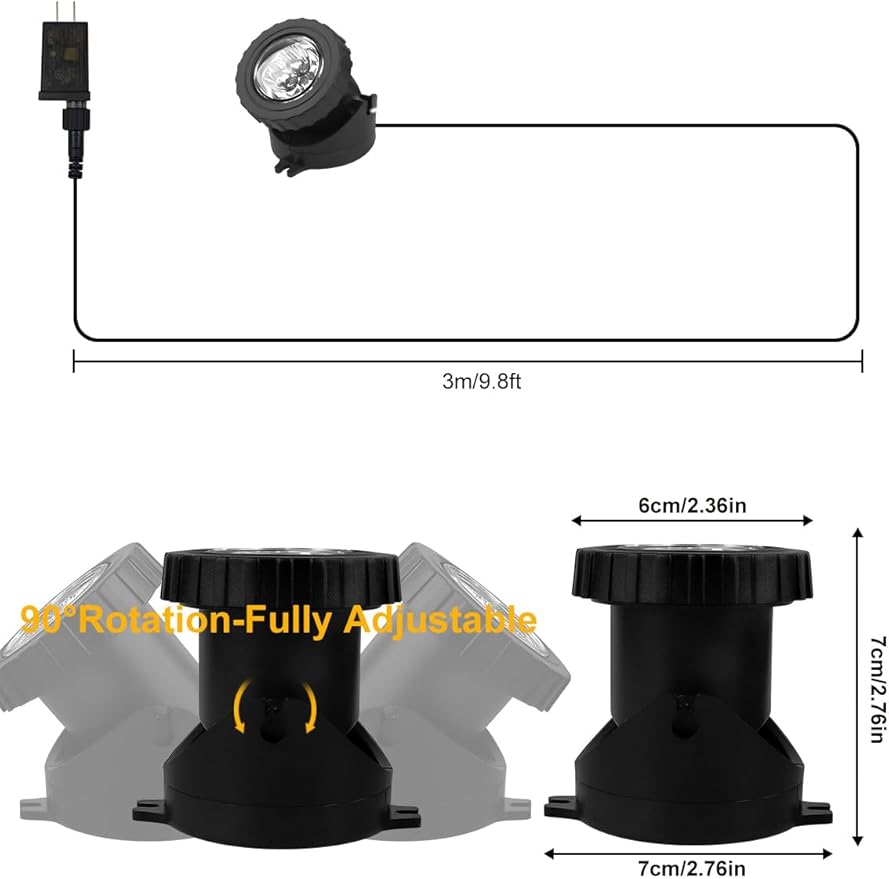 RGB Underwater Pond Lights, Super Bright LED Submersible Fountain Lights Colored Landscape Spotlights, Bluetooth APP Control IP68 Waterproof for Fish Aquarium Tank Garden Yard Pool(Set of 1)