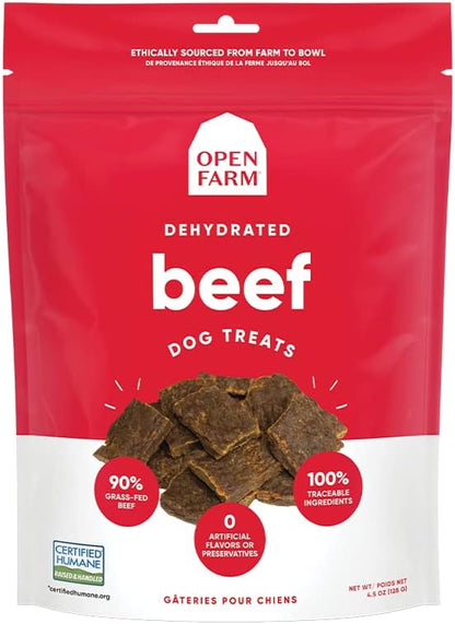 Open Farm Dehydrated Beef Dog Treats 4.5 Ounces