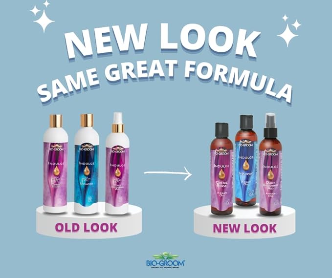 Bio-groom Indulge Argan Oil Dog Conditioner  No-Rinse, Deshedding Dog Bathing Supplies, Puppy Wash, Dog Grooming Supplies for Sensitive Skin, Cruelty-Free, Made in USA, Dog Spray  12 fl oz 1-Pack