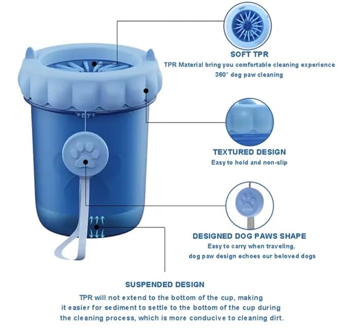 Dog Paw Cleaner for Small/Medium Dogs, Dog Paw Washer, Paw Paw Cleaner, Pet Foot Cleaner (Small/Medium), Blue, Purple, Dark Blue