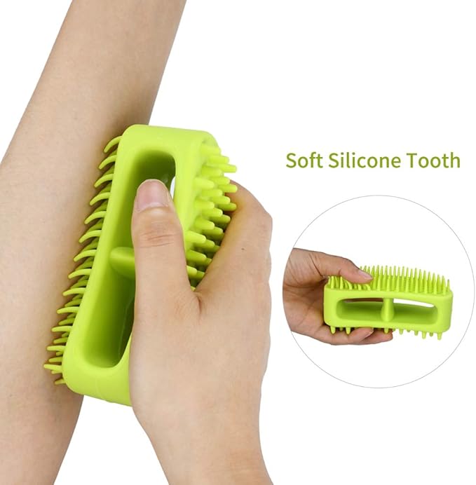 Dog Brush & Cat Brush, Soft Silicone Dog & Cat Grooming Brush, Pet Bath & Massage Brush for Cats and Dogs with Short or Long Hair, Cat Slicker Shedding Hair Brush Limegreen