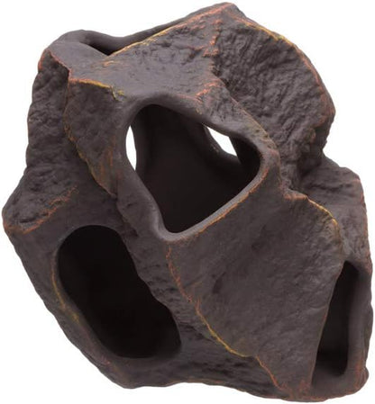 Plecoceramics Aquarium Ceramic Decorations Cave Betta Stone Decor - Aquarium Fish Tank Hideway Decor for breeding Cichlids Plecos Betta Toys Hideout (Boulder)