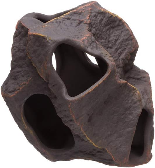 Plecoceramics Aquarium Ceramic Decorations Cave Betta Stone Decor - Aquarium Fish Tank Hideway Decor for breeding Cichlids Plecos Betta Toys Hideout (Boulder)