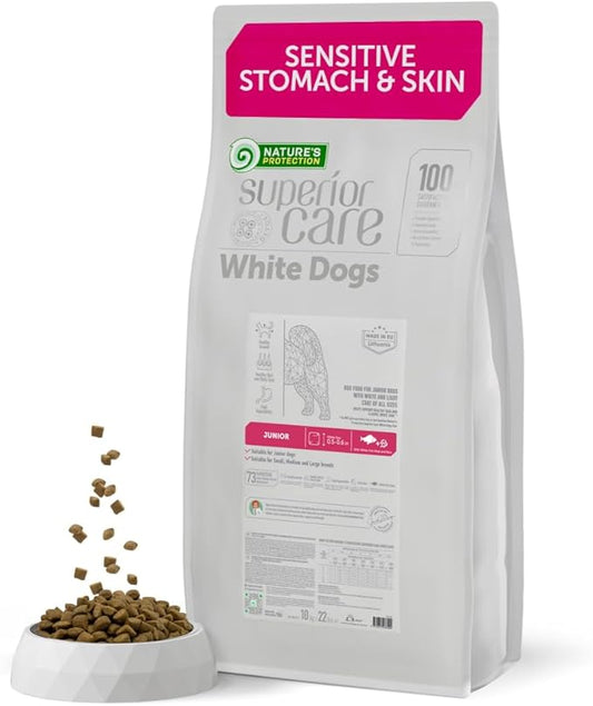 Nature's Protection Superior Care Rice Based Dry Dog Food - Healthy Dog Food Junior Dogs - Balanced, Super Premium Junior Dog Food - 1 Pack of 22lb Fish Flavor
