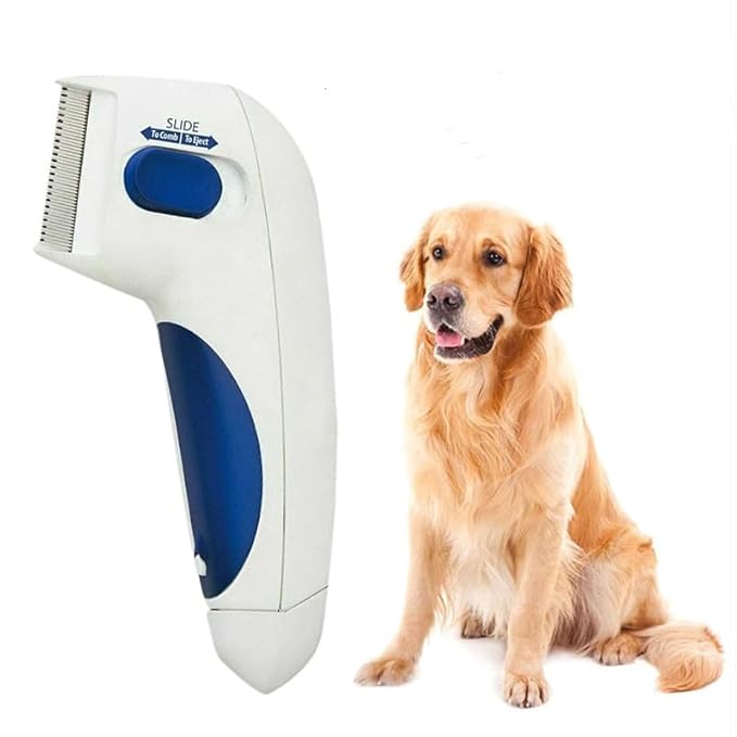 Gelek Electric Pet Combs, Dog/Cat Comb, Cat Hair Brush, Suitable for Long and Short Hair, White