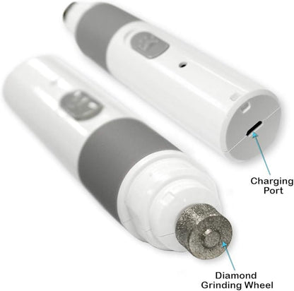 PET NAIL GRINDER - BEST Rechargeable Cordless DOG NAIL Trimmer for Dogs & Cats - Easy & Comfortable to Use - Quiet Motor, Two Speed Options with Light Indicator - Great for Small, Medium, Large Nails.