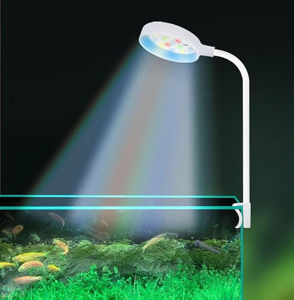 Tyasoleil Mini LED Aquarium Clip Light with 360° Rotation & Flexible Gooseneck, USB-Powered High Brightness Fish Tank Light for Aquatic Plants, Waterproof Cover, Eye-Caring Flicker-Free