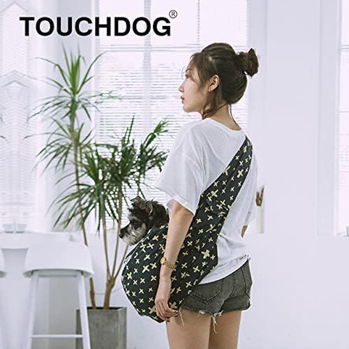 Touchdog 'Paw-Ease' Over-The-Shoulder Pet Sling Fashion Pet Carrier - Cat and Dog Carrier with Built-in Storage Pockets for Hands-Free Carrying Grey 1.5 LBS