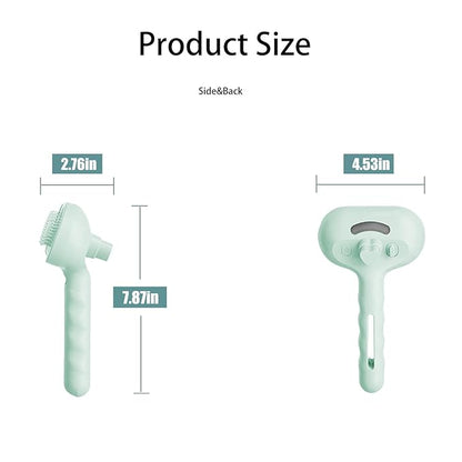 3 - in - 1 Pet Steam Brush for Cats & Dogs - Suitable for All Hair Types! One - Click Spray; Comfortable Massage; Superior Deshedding & Skin Care; Quiet Operation at 36dB (Green)