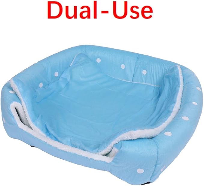 Spring Fever Hamster Guinea Pig Rabbit Dog Cat Chinchilla Hedgehog Bird Small Animal Pet Bed House Hideout Cage Accessorie A Blue XS (10.2 * 10.2 inch)