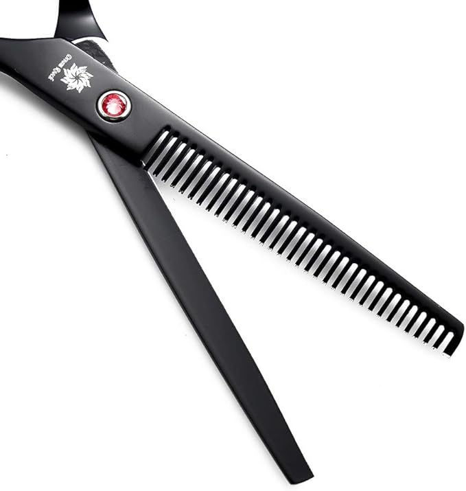 Dream Reach 7.0 Inches Professional Pet Cat Dog Grooming Shears Scissors, Straight, Curved, Thinning/Blending/Chunking Scissors Kit (4-Set Blunt Tip)