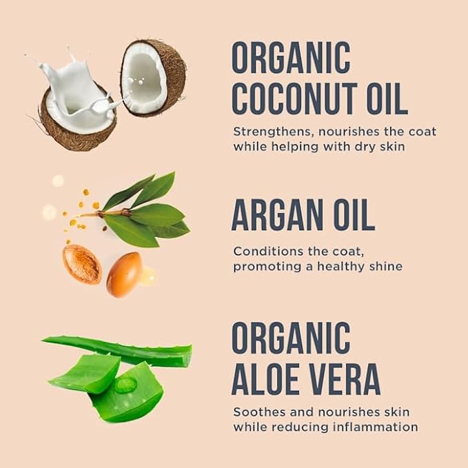 Pet Shampoo Professional Grooming Wash, Dog Coat Moisturizer, Warm Vanilla Amber Scent, Deodorizing Coat for Long Lasting Odor Control, Hypoallergenic, Certified Organic, Made in The USA, 13.5 oz