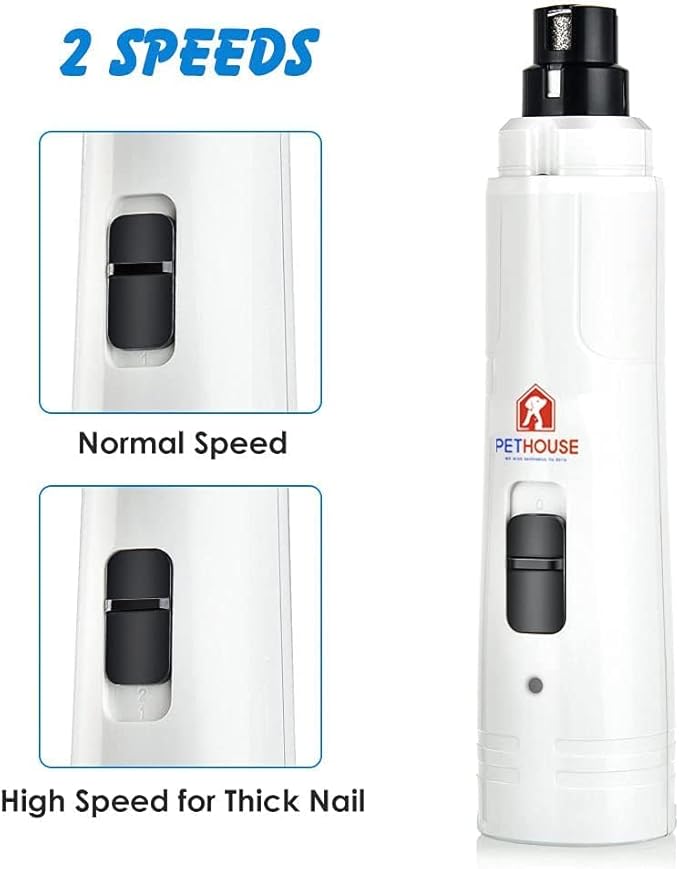 Pet Nail Grinder for Small-Breed Canines: Dog Nail Trimmer with Speed Adjustment, Safe Dog Nail Clippers, Automatic Dog Nail Trimmer, and Quiet Cat Nail File in All-Inclusive Durable Chassis
