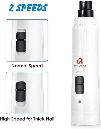 Pet Nail Grinder for Small-Breed Canines: Dog Nail Trimmer with Speed Adjustment, Safe Dog Nail Clippers, Automatic Dog Nail Trimmer, and Quiet Cat Nail File in All-Inclusive Durable Chassis