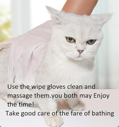 10pcs Free Rinse Dog Wipes,Scrubbing Gloves for Cats and Dogs, Grooming Gloves and Pet Wipes with Lotion Formula, Deal with The Stinky Dogs and Wipes Cleaning Cat Fur