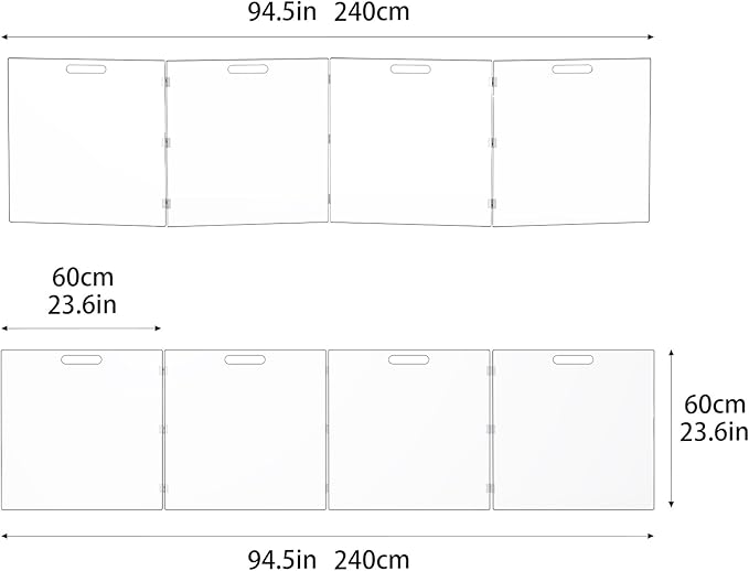 Acylic Pet Playpen Gate for The House Doorways, Clear Acrylic Pet Gate for Dogs, Freestanding, Clear (Medium, Panel, 4)