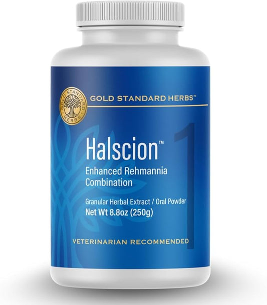 Halscion Cognitive Support and Stress Relief for Dogs by Gold Standard Herbs, All Natural Rehmannia Combination, 250 gram Powder, (Large)