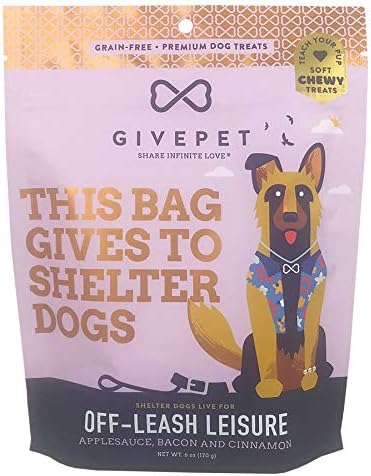 Off-Leash Leisure Dog Treats 6 Oz - Premium Soft Dog Training Treats, No Artificial Flavors - Applesauce Bacon and Cinnamon Dog Snacks - Dog Treat Bag