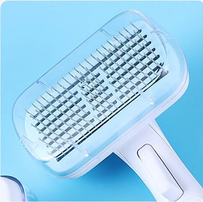 Pet Grooming Comb Professional Cat Care Stainless Steel Slicker Hair Tick Remover Grooming Dog Brush Pet Comb (Blue)