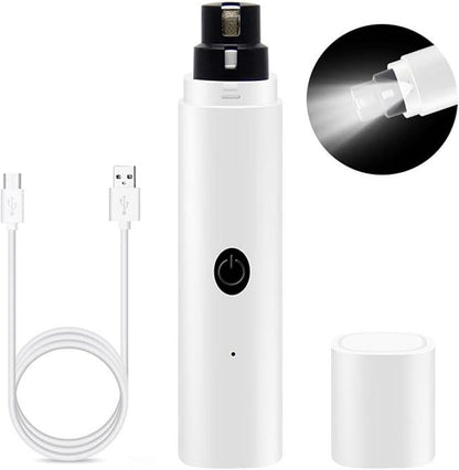 Dog Nail Clipper for Large Dogs - Silent Dog Nail Polisher with LED Light, Speed Sensor, Diamond Head and Dust Collector, 2-Speed Rechargeable - Small Dog Nail Polisher (Pink)