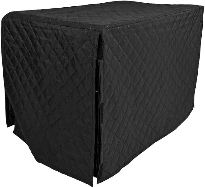 4Knines Dog Crate Cover, Quilted Water Resistant Pet Kennel Protector, (Black, 36")