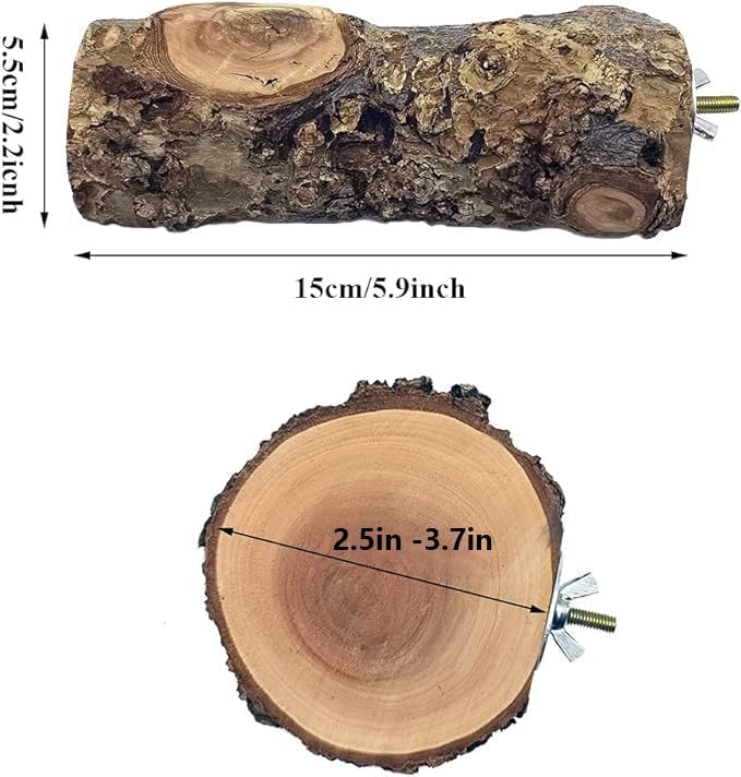 Hamiledyi Wood Bird Perch,Natural Wooden Stand Platform Parrot Cage Accessories for Budgie Conure Parrot Parakeet Cockatiel Lovebird(4 Pcs)