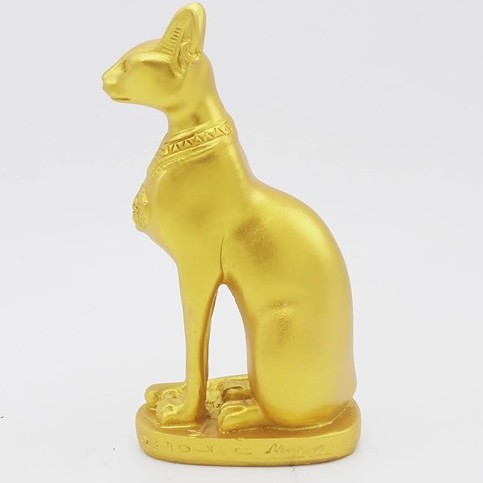 Aquarium Ancient Egypt Fish Tank Decorations Cat Goddess Bastet Reptile Turtle Lizard Spider Tanks Terrarium Egyptian Temple Décor Ornament Pet Gold