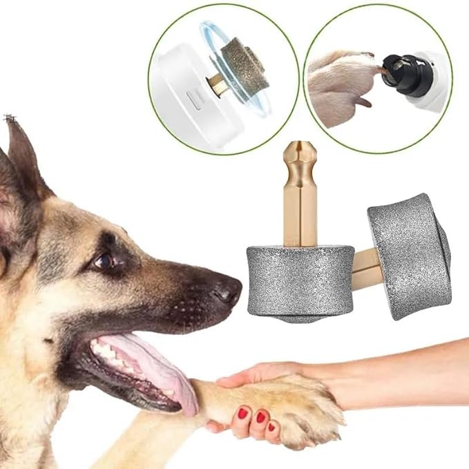 Tvoip 3 Pack Dog Nail Grinder Regular, Extra Hard Super Soft Replacement Head Small Large Dogs Premium Quality Diamond Tip Drill Bit Professional Dog Nail Trimmers Grooming Kit