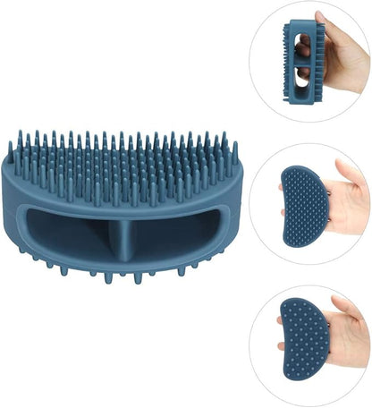 Dog Brush & Cat Brush, Soft Silicone Dog & Cat Grooming Brush, Pet Bath & Massage Brush for Cats and Dogs with Short or Long Hair, Cat Slicker Shedding Hair Brush Slate
