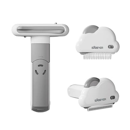 3-in-1 Cat & Dog Grooming Brush Rotatable, Dog Brush for Shedding, Stainless Steel Metal Undercoat Comb & Grooming Comb Removes Static and Reduces Shedding, White - Large Size