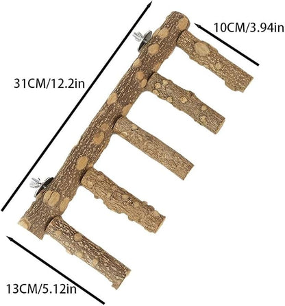 Parrot Natural Sichuan Pepper Wooden Bird Ladder Perch Cage Nature Wood Stand Chew Toy Parrot Bird Cage Accessories Suitable for Small and Medium Sized
