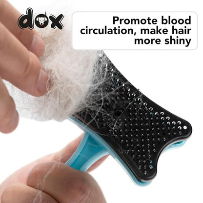 Dog and Cat Brush - Self Cleaning Pet Brush - Pet Hair Brush Accessories - Dog Deshedding Brush for Grooming Dogs, Cats, Rabbits - Shedding Tool for Pets with Short & Long Hair