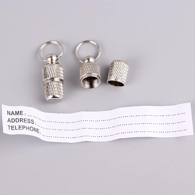 10PCS Anti-Lost Pet ID Tag Barrel,Stainless Steel Pet ID Tags,Pet Puppy Kitten ID Tags Address Name Label (10)