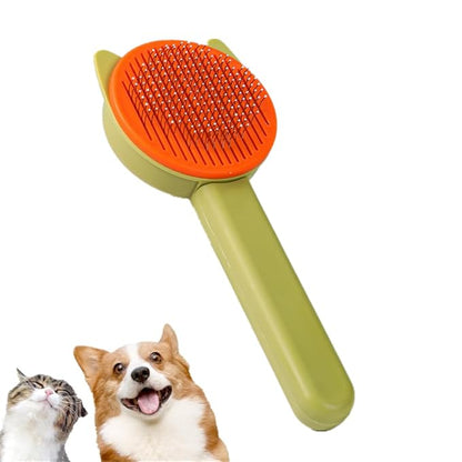 1 PCS Cat Brush Professional Cat Grooming Brush Cat Comb Dog Brush Dog Grooming Brush Pet Brush Tool with Cleaning Button for Cat Dog