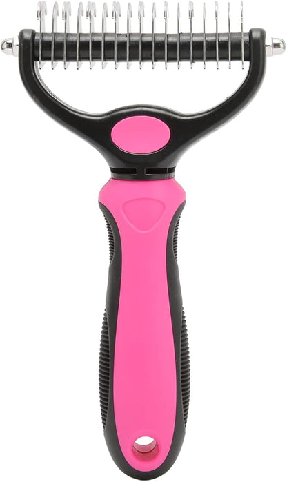 Undercoat Rake For Dogs,Double-Sided Dog Brush for Shedding,Dogs/Cats Professional Deshedding Brush,Removes Mats Tangled & Thinning Hairs with No Scratch,