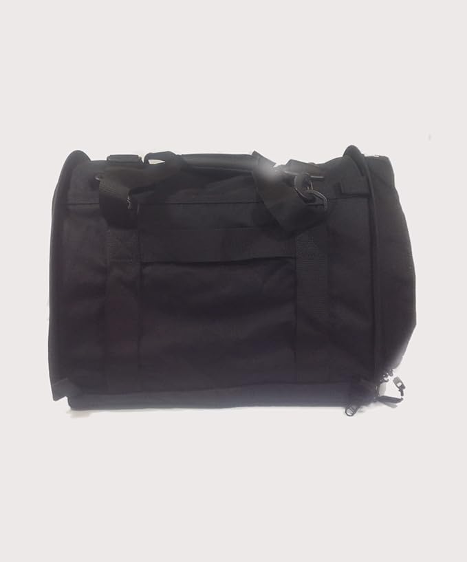 SturdiBag Medium Pet Travel Carrier: Flexible Height for Cat and Dog Soft Sided with Safety Clips and Seatbelt Straps| Black, 15" x 12" x 12" (PN: SB1.5-PRO-BL)