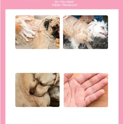 4Pet Brush, Dog Bath Brush, Pet Dog Cat Massage Brush, Dog Massage Bath, No Wash Cleaning Gloves