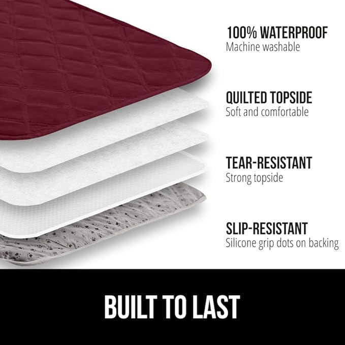 Gorilla Grip 100% Waterproof Dog Blanket 82x102, Pet Friendly Throw Essential for Large Pets, Dogs, Cats, Tear and Slip Resistant Leakproof Couch Cushion Protector Cover for Indoor Furniture, Burgundy