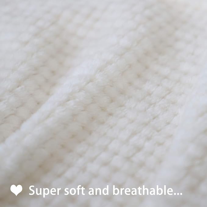 furrybaby Dog Blankets for Medium Dogs & Cats for Couch, Reversible Flannel Blankets for Pets 32x40 Inch, Cat Blankets for Indoor Cats Washable (White)