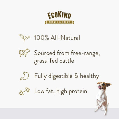EcoKind Pet Treats Jumbo (6-8 inches Each) Cow Ear Dog Treats - 100% All-Natural Beef Dog Chews - Promotes Dental Health - Durable & Long-Lasting, Free Range Grass Fed Cattle (200 Ears)