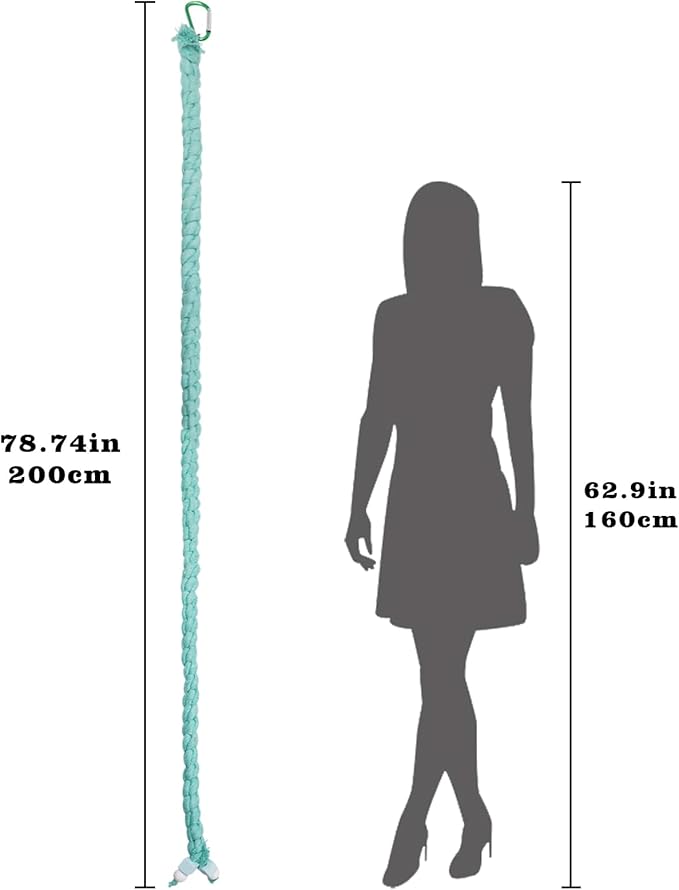 Bird Cage Accessories, Hanging Spiral Bird Rope Perch with Metal Hook, Bird Perch for Budgie, Lovebird, Parakeet, Cockatiel, Conure, Quaker, Caique, Small to Medium Birds