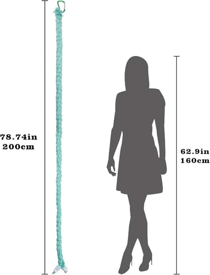 Bird Cage Accessories, Hanging Spiral Bird Rope Perch with Metal Hook, Bird Perch for Budgie, Lovebird, Parakeet, Cockatiel, Conure, Quaker, Caique, Small to Medium Birds