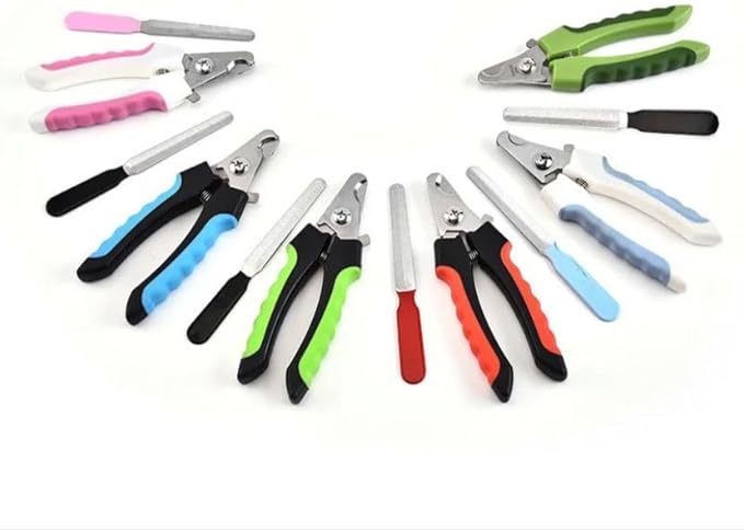 Dog Nail Trimmers and Cat Nail Clipper Set - Professional Dog Nail Clippers for Small Breeds, Heavy Duty Pet Trimmers, Safe Cat Claw Clippers, Ideal for Cats, Dogs, Puppies, (Black/Green,)