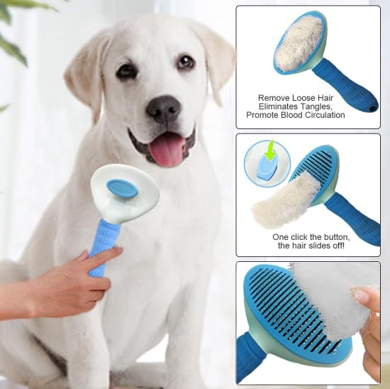 Cat Brush,Cat Brushes For Indoor Cats, Dog Brush,Dog Brush for Shedding, Cat Comb Pet Massage Tool Suitable for Long or Short Pet Hair Cleaner, Removes Tangles & Loose Fur