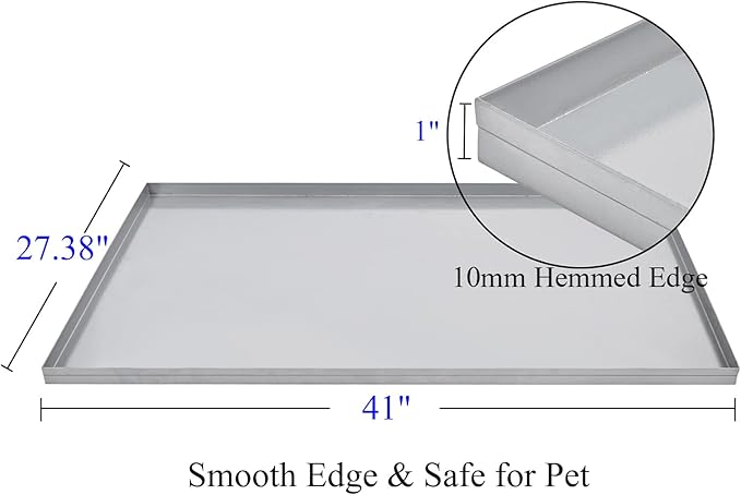 47x29.13x1 Replacement Tray for Dog Crate, Galvanized, Chew-Proof and Crack-Proof Dog Kennel Tray Replacement