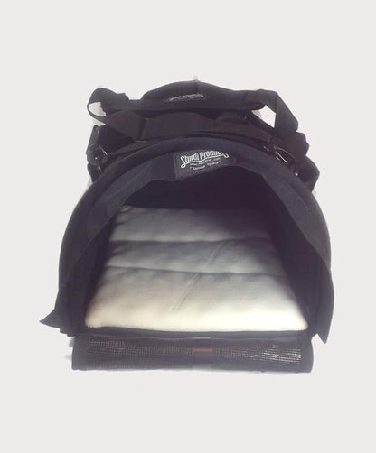 SturdiBag Medium Pet Travel Carrier: Flexible Height for Cat and Dog Soft Sided with Safety Clips and Seatbelt Straps| Black, 15" x 12" x 12" (PN: SB1.5-PRO-BL)